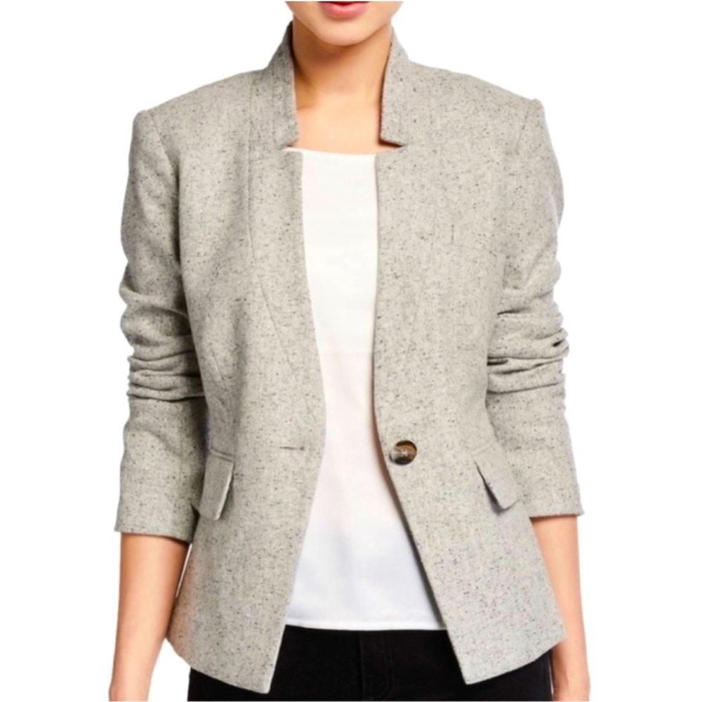 Veronica Beard Farley Dickey Jacket, Grey Blazer, Wool Silk Blend, size 4